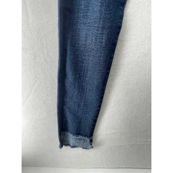 Women's M1858 Denim Jeans Size 2 "Parsons" Skinny with Hi/Low Hem Dark Wash - Picture 2 of 7